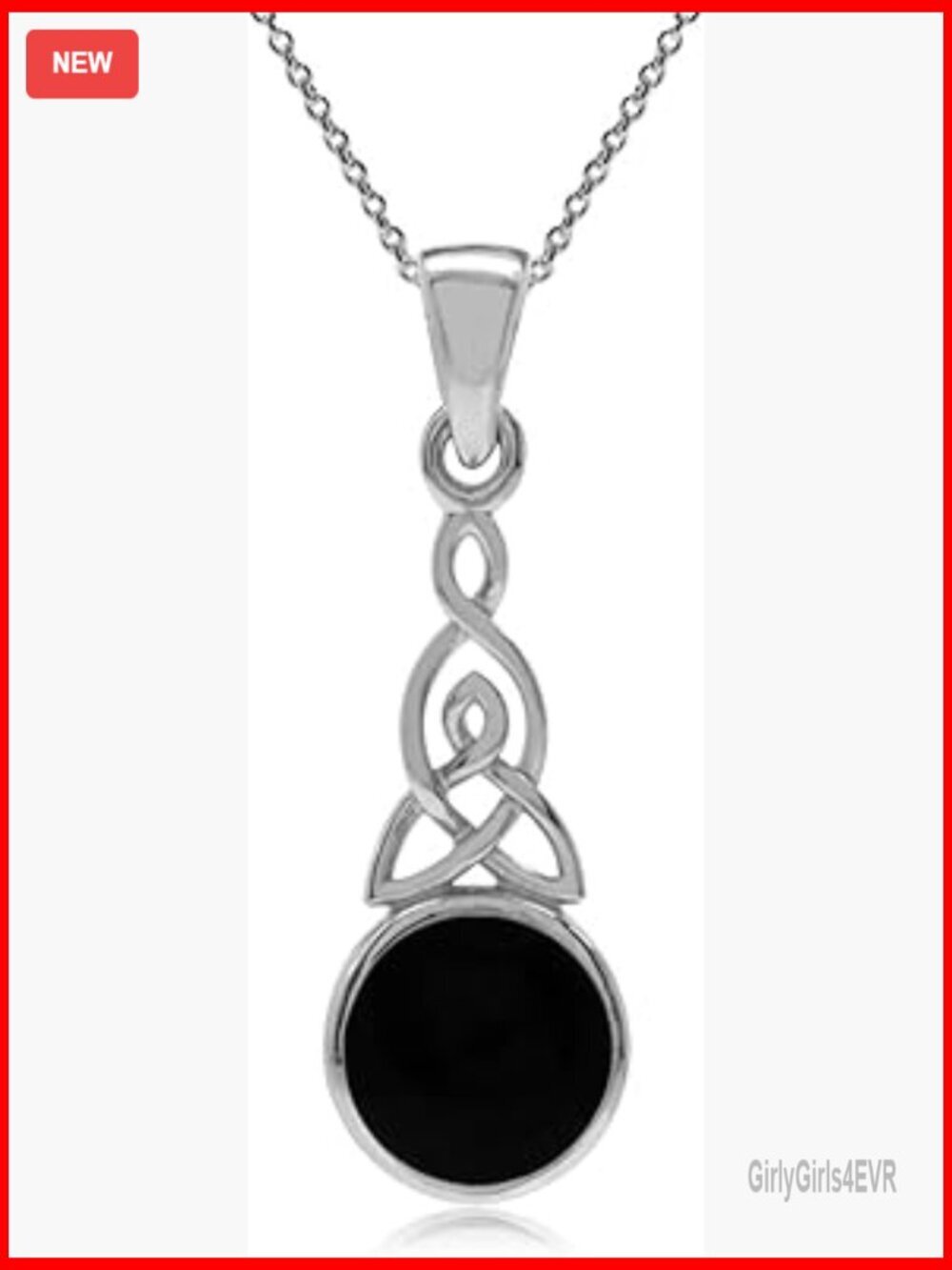 Sterling Silver Triquetra Celtic Knot Pendant Necklace with 18 Inch Chain
